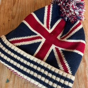 Union Jack Knit Pom-Pom Beanie